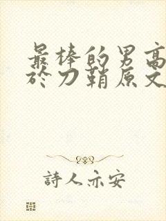 最棒的男高中生于刀鞘原文阅读封面