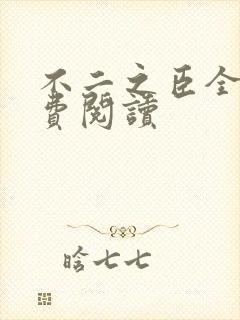 不二之臣全文免费阅读封面