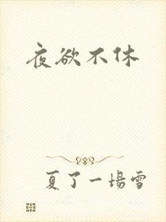夜欲不休封面