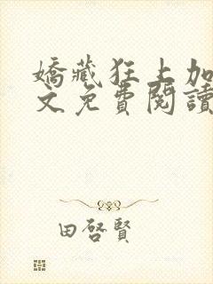 娇藏狂上加狂全文免费阅读笔趣阁