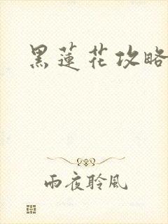 黑莲花攻略手册封面