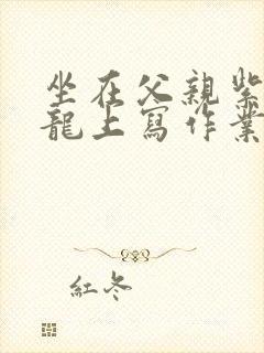 坐在父亲紫色大龙上写作业