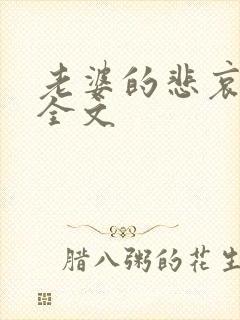 老婆的悲哀小说全文