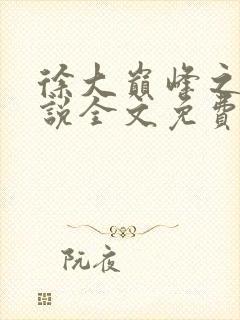 徐大巅峰之路小说全文免费阅读