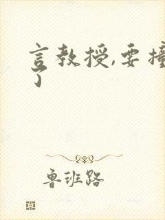 言教授,要撞坏了封面