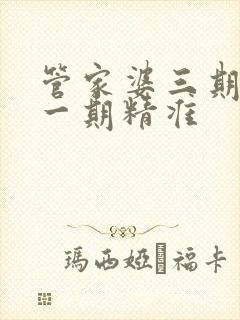 管家婆三期必开一期精准