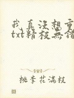 我真没想重生啊txt精校无错版