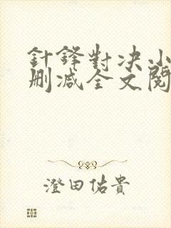 针锋对决小说未删减全文阅读