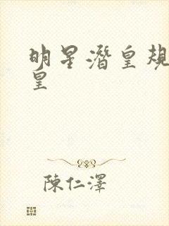 明星潜皇规则之皇