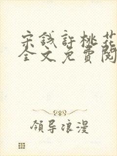 宋钱许桃花小说全文免费阅读