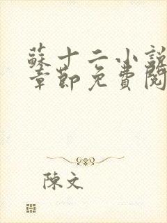 苏十二小说最新章节免费阅读全文