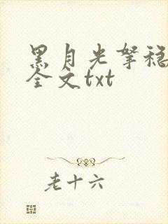 黑月光拿稳小说全文txt