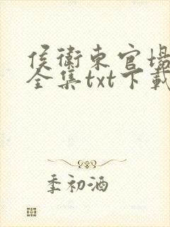 侯卫东官场笔记全集txt下载