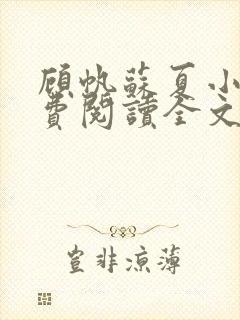 顾帆苏夏小说免费阅读全文