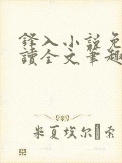 锋入小说免费阅读全文笔趣阁