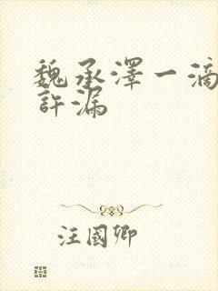 魏承泽一滴都不许漏封面