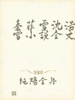 秦菲雪沈浩秦菲雪小说全文免费阅读求书