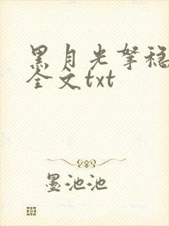 黑月光拿稳小说全文txt