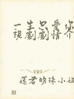 一生只爱你 电视剧剧情介绍