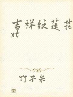 吉祥纹莲花楼txt