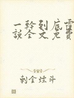 一干到底霍坤小说全文免费阅读