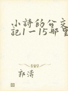小诗的公交车日记1一15哪里能看