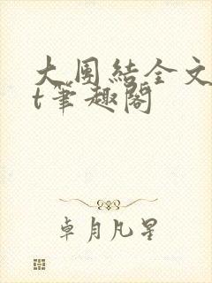 大团结全文txt笔趣阁封面