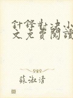 针锋对决小说全文免费阅读完整版封面