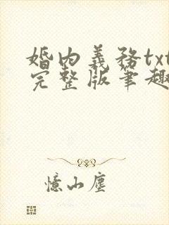 婚内义务txt完整版笔趣阁