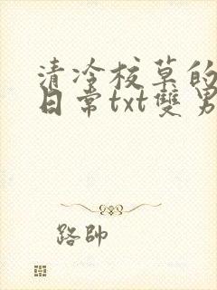 清冷校草的抹布日常txt双男主