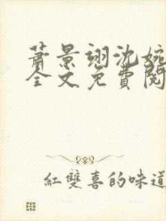 萧景翊沈婉小说全文免费阅读