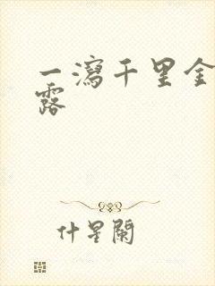 一泻千里金银花露封面