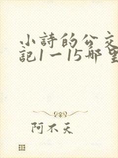 小诗的公交车日记1一15哪里能看