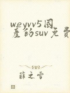 weyvv5国产的suv免费封面