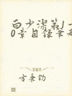 白少洁第1一40章目录笔趣阁