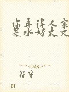 你弄得人家里都是水好大文封面