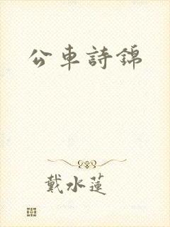 公车诗锦封面