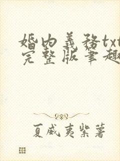婚内义务txt完整版笔趣阁