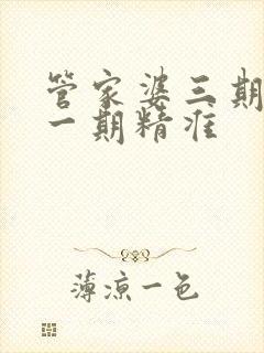 管家婆三期必开一期精准