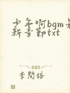 少年啊bgm最新章节txt