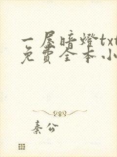 一屋暗灯txt免费全本小说电子书