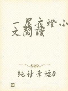 一屋夜灯小说全文阅读