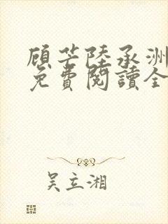 顾芒陆承洲小说免费阅读全文免费阅读下载