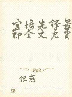 官场先锋最新章节全文免费阅读封面