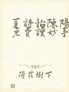 夏诗怡陈阳小说免费读妙手小神医全集封面