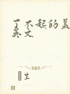 了不起的盖茨比英文