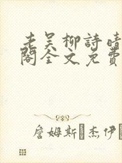 老吴柳诗晴笔趣阁全文免费阅读