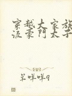 穿越大家族之风流豪门太子爷