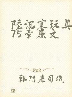 陆沉塞玩具高速75章原文封面