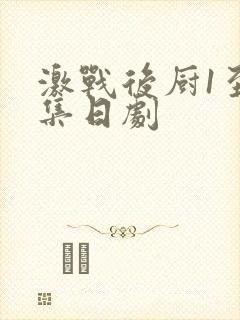 激战后厨1至5集日剧